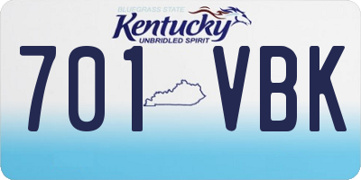 KY license plate 701VBK