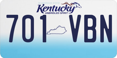 KY license plate 701VBN