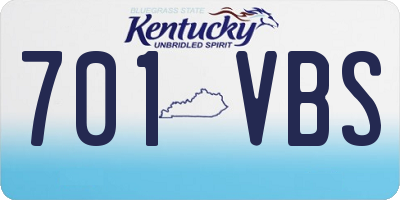 KY license plate 701VBS