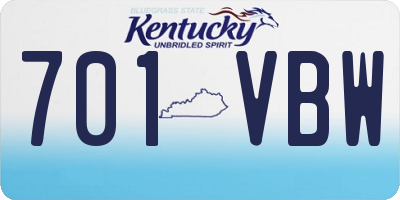 KY license plate 701VBW