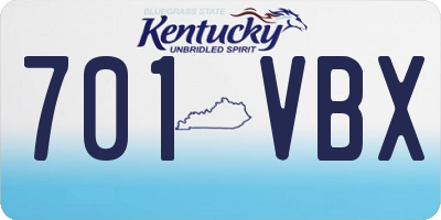 KY license plate 701VBX