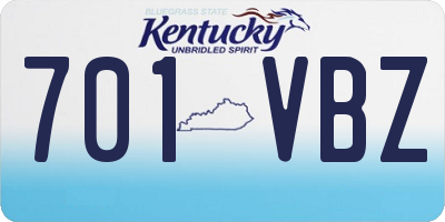 KY license plate 701VBZ