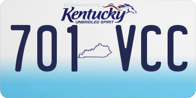 KY license plate 701VCC