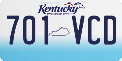 KY license plate 701VCD