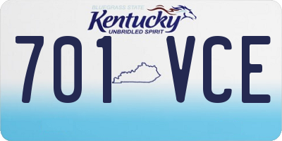 KY license plate 701VCE
