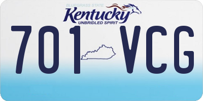 KY license plate 701VCG