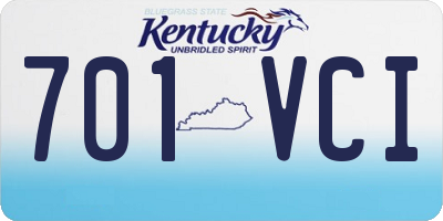 KY license plate 701VCI
