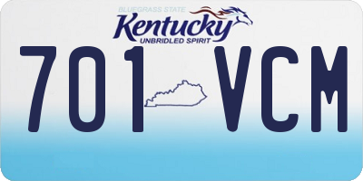 KY license plate 701VCM