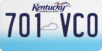 KY license plate 701VCO