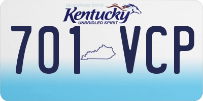 KY license plate 701VCP