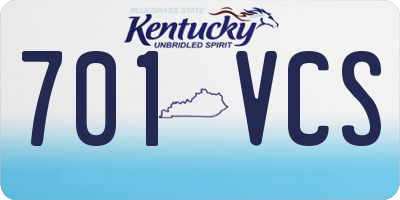 KY license plate 701VCS