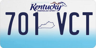 KY license plate 701VCT