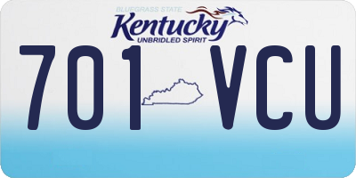 KY license plate 701VCU