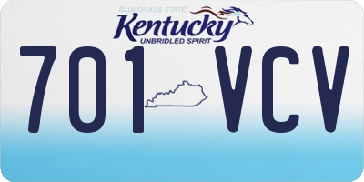 KY license plate 701VCV
