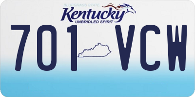 KY license plate 701VCW