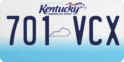 KY license plate 701VCX