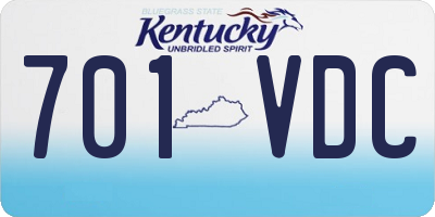 KY license plate 701VDC