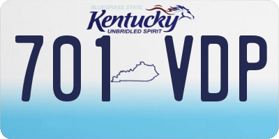 KY license plate 701VDP