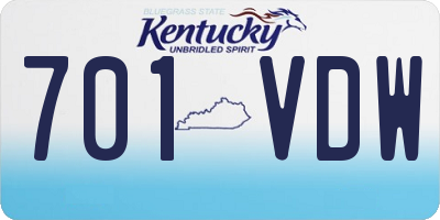 KY license plate 701VDW