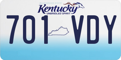 KY license plate 701VDY