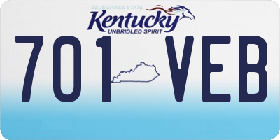 KY license plate 701VEB