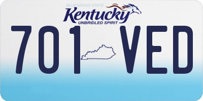 KY license plate 701VED