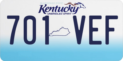 KY license plate 701VEF
