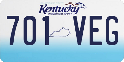 KY license plate 701VEG