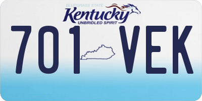 KY license plate 701VEK