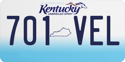 KY license plate 701VEL