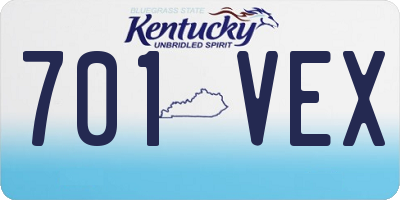 KY license plate 701VEX