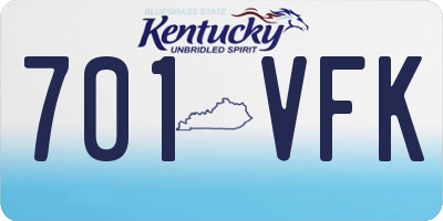 KY license plate 701VFK
