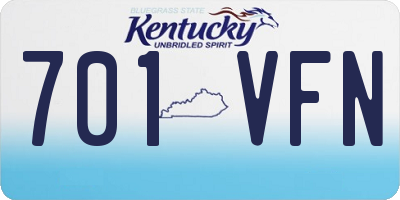 KY license plate 701VFN