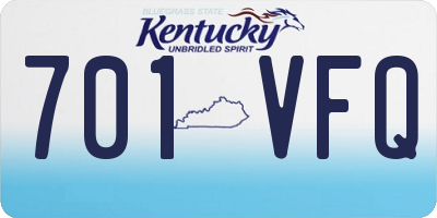 KY license plate 701VFQ