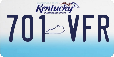 KY license plate 701VFR