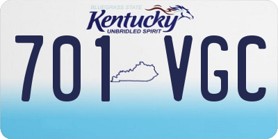 KY license plate 701VGC
