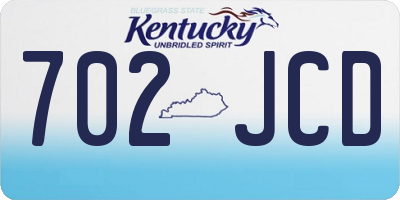 KY license plate 702JCD