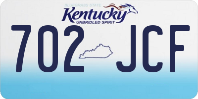 KY license plate 702JCF