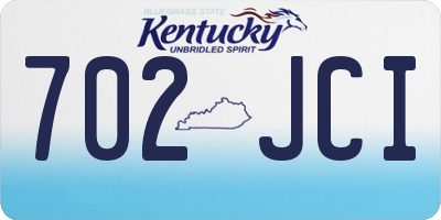 KY license plate 702JCI