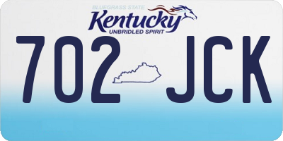 KY license plate 702JCK