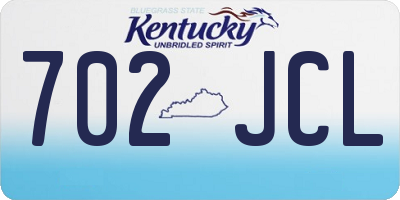 KY license plate 702JCL