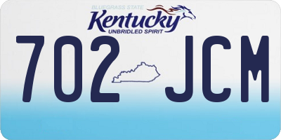 KY license plate 702JCM