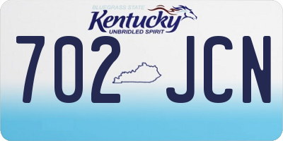 KY license plate 702JCN