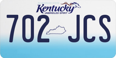 KY license plate 702JCS