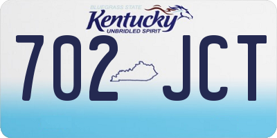KY license plate 702JCT