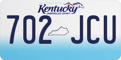 KY license plate 702JCU