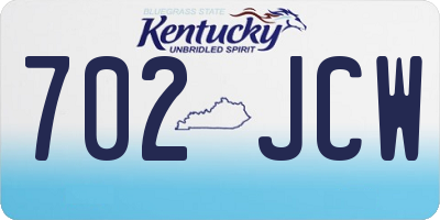 KY license plate 702JCW