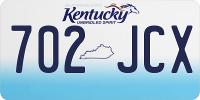 KY license plate 702JCX