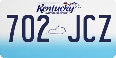 KY license plate 702JCZ