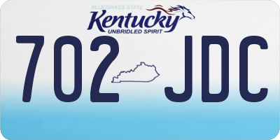 KY license plate 702JDC